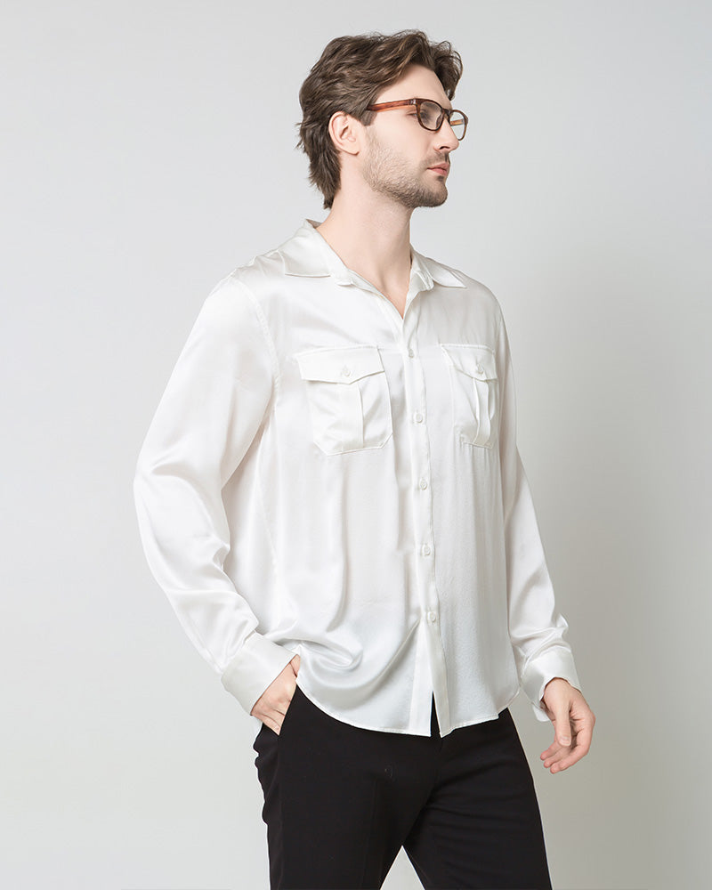 Chemise en Soie pour Homme Boutonnée