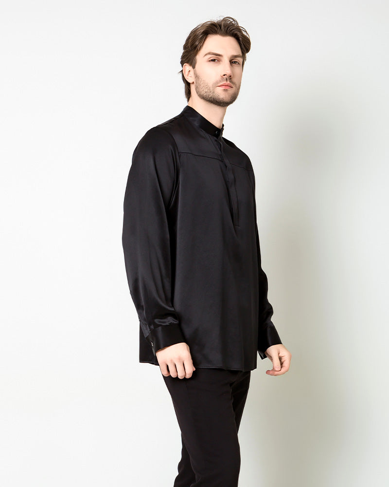 Chemise en Soie pour Homme à Manches Longues