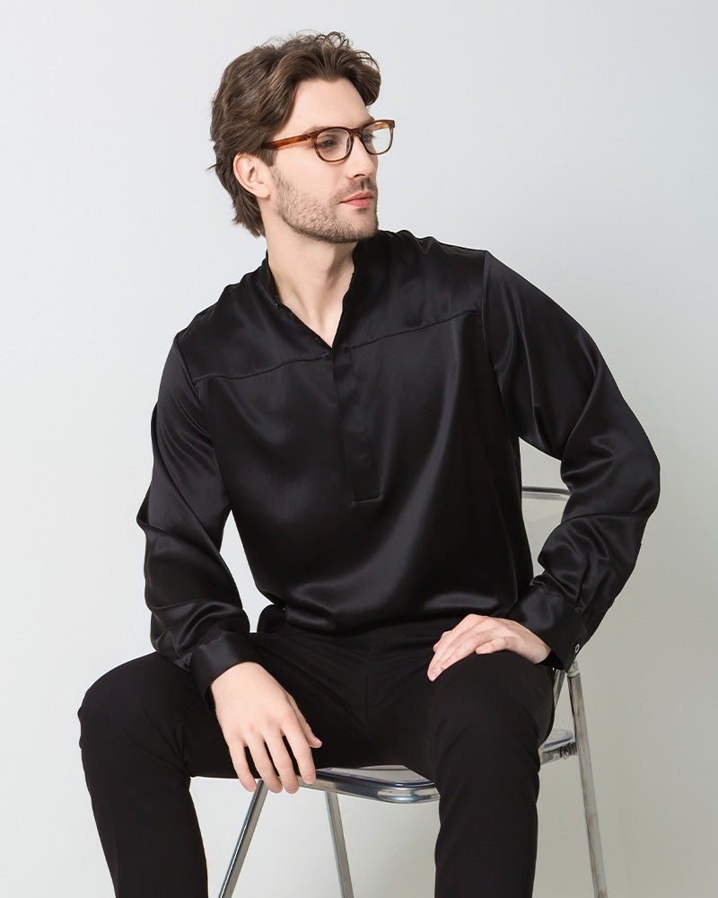 Chemise en Soie pour Homme à Manches Longues