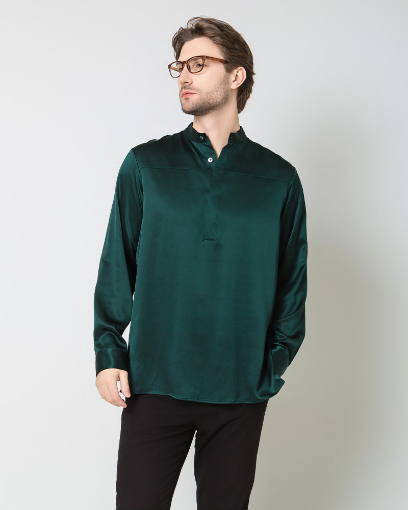 Chemise en Soie pour Homme à Manches Longues