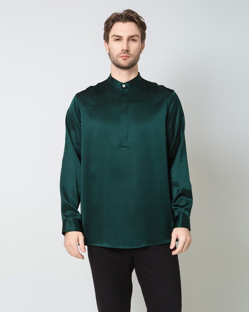 Chemise en Soie pour Homme à Manches Longues