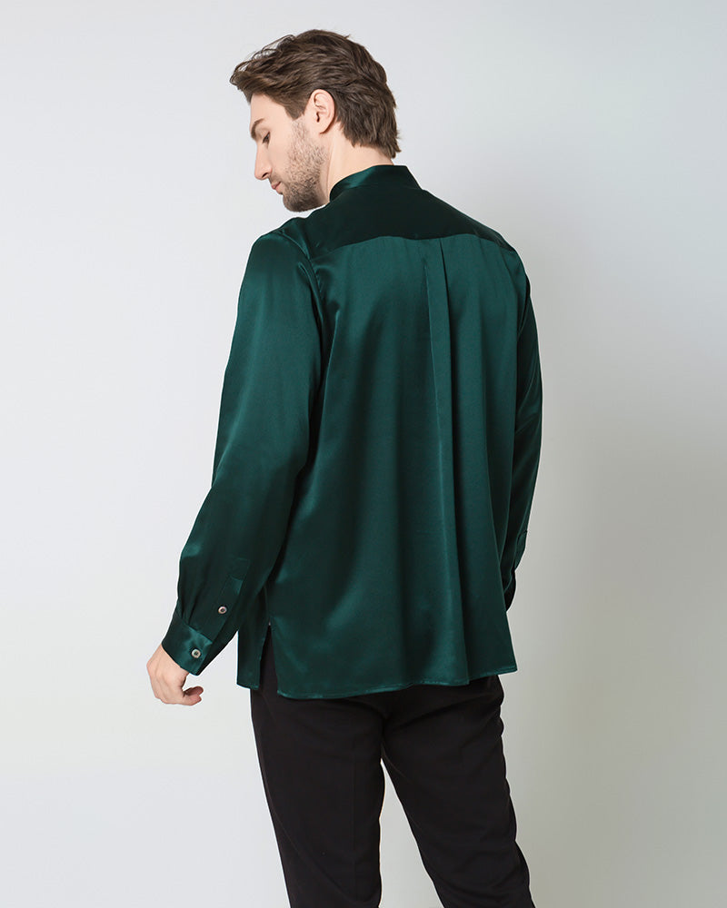 Chemise en Soie pour Homme à Manches Longues