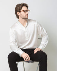 Chemise en Soie pour Homme à Manches Longues