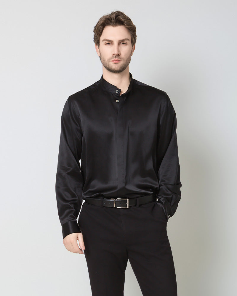 Chemise en Soie Décontractée Bureau pour Homme