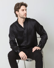 Chemise en Soie Décontractée Bureau pour Homme