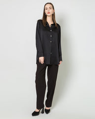 Chemise Boutonnée Oversize en Satin de Soie