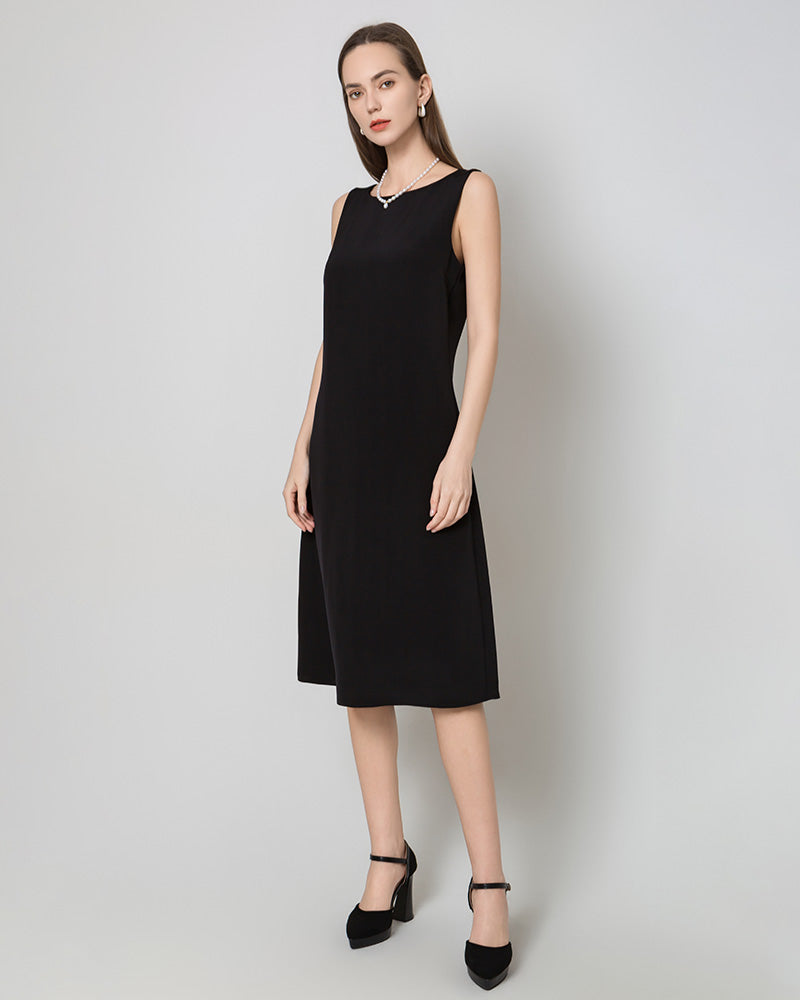 Robe Midi Sans Manches en Soie 40 Momme
