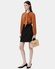 Blouse en soie lavallière pour femme