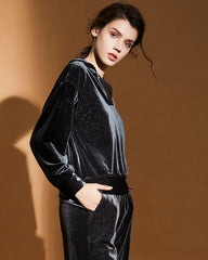 Silk Velvet Hooded Pajama Set