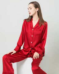 Ensemble de Pyjama Long en Soie pour Femmes