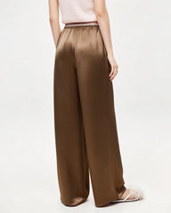 Pantalon large en triacétate effet soie