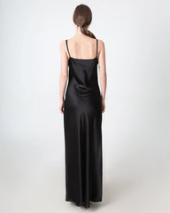 Robe Maxi en Soie à Décolleté en V et Fente