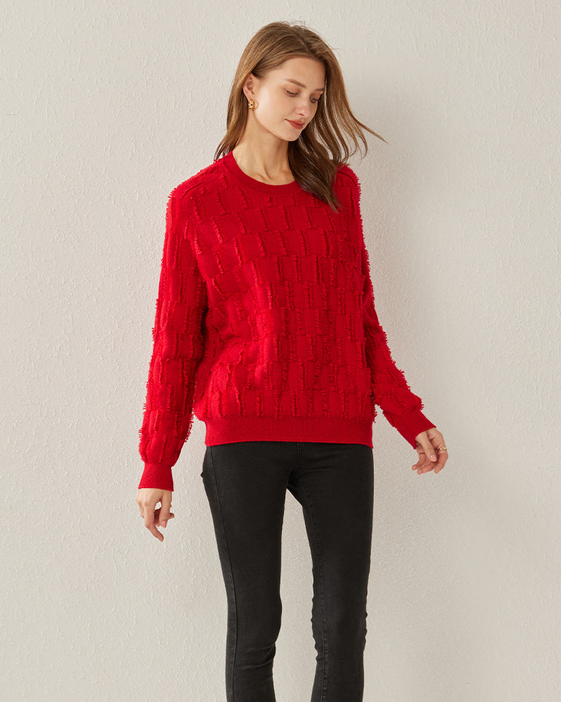 Pull Cachemire Luxe Uni Col Rond