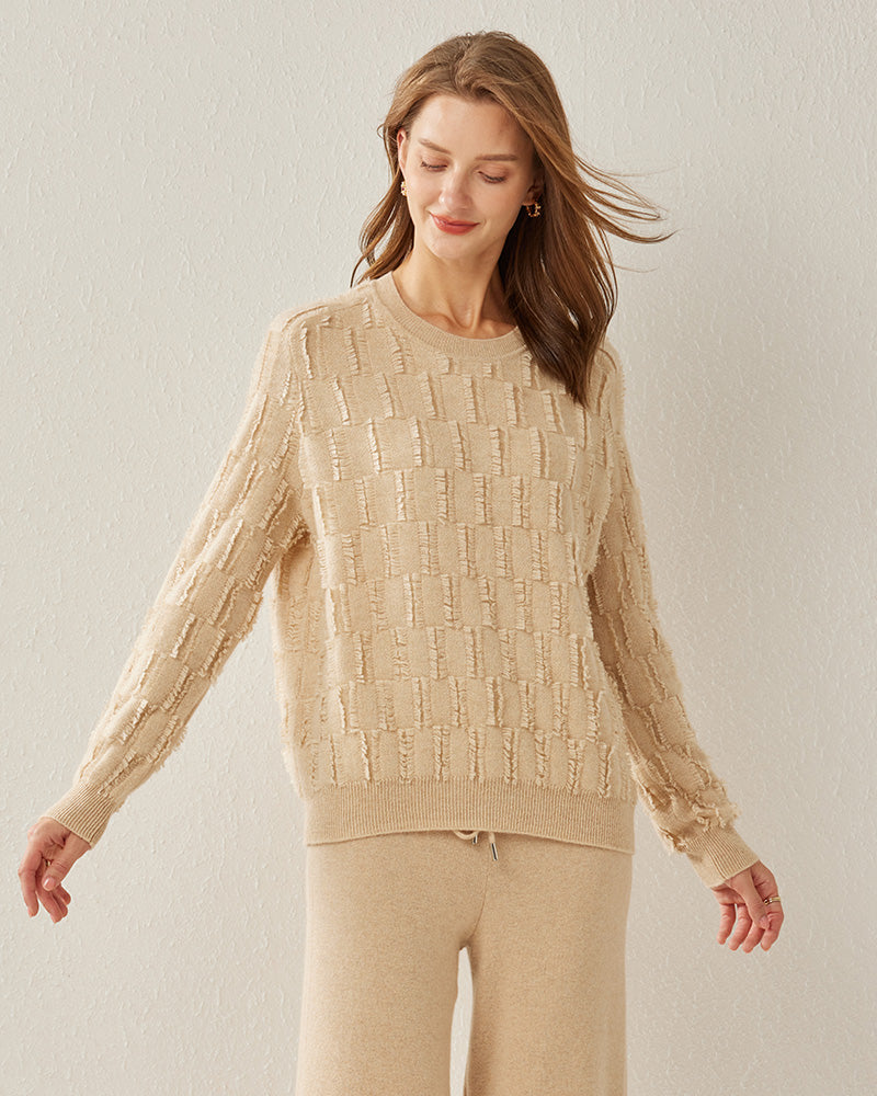 Pull Cachemire Luxe Uni Col Rond