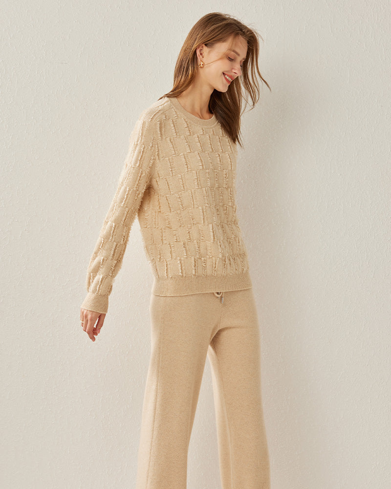 Pull Cachemire Luxe Uni Col Rond