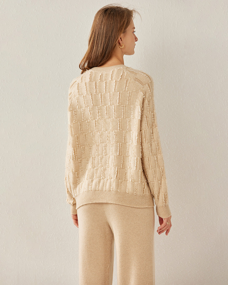 Pull Cachemire Luxe Uni Col Rond