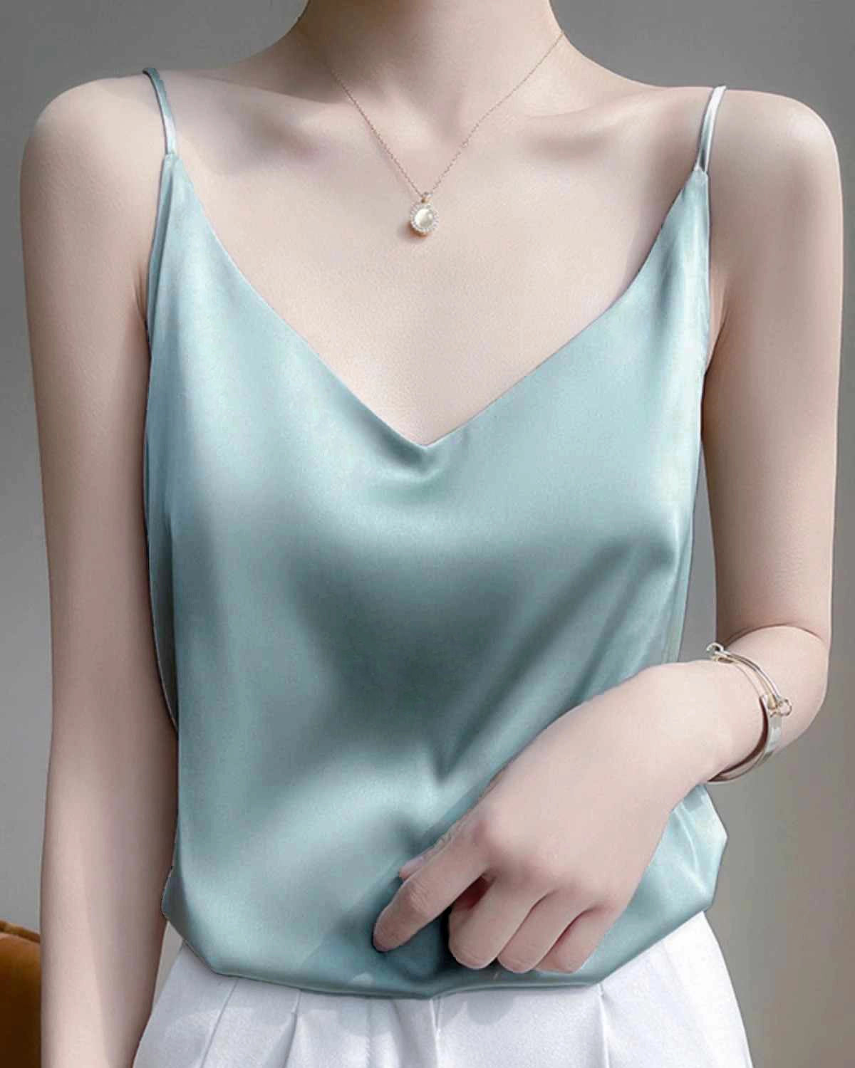 Spaghetti Strap Silk Camisole