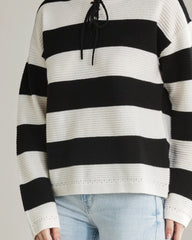 Pull en Cachemire à Rayures et Lacet