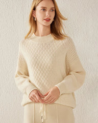 Pull en Cachemire à Motif Tricoté Texturé