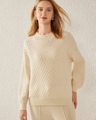 Pull en Cachemire à Motif Tricoté Texturé
