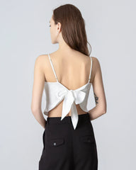 Camisole en Soie à Dos Noué et Col Carré