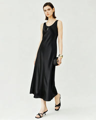 Robe Maxi Triacétate Sans Manches Coupe Biais