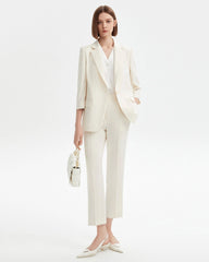 Ensemble tailleur en triacétate avec blazer et pantalon 7/8
