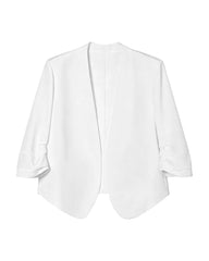 Blazer cropped sans col en triacétate avec doublure en soie