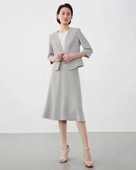 Blazer sans col en triacétate à col V