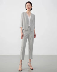 Blazer sans col en triacétate à col V