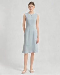 Robe midi élégante en triacétate à coupe asymétrique