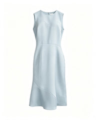 Robe midi élégante en triacétate à coupe asymétrique