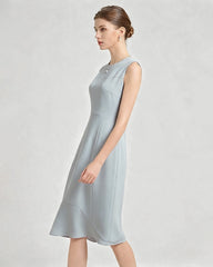 Robe midi élégante en triacétate à coupe asymétrique