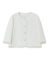 Blazer cropped en triacétate avec bordure en soie transparente