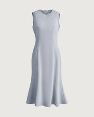 Robe midi sans manches en triacétate avec ourlet évasé
