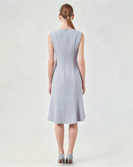 Robe midi sans manches en triacétate avec ourlet évasé