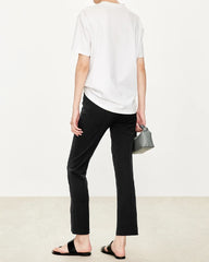 Pantalon slim 7/8 en triacétate avec fente avant