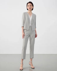 Pantalon slim 7/8 en triacétate