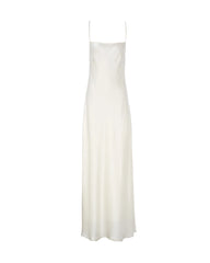 Robe longue à bretelles fines en triacétate avec doublure en soie