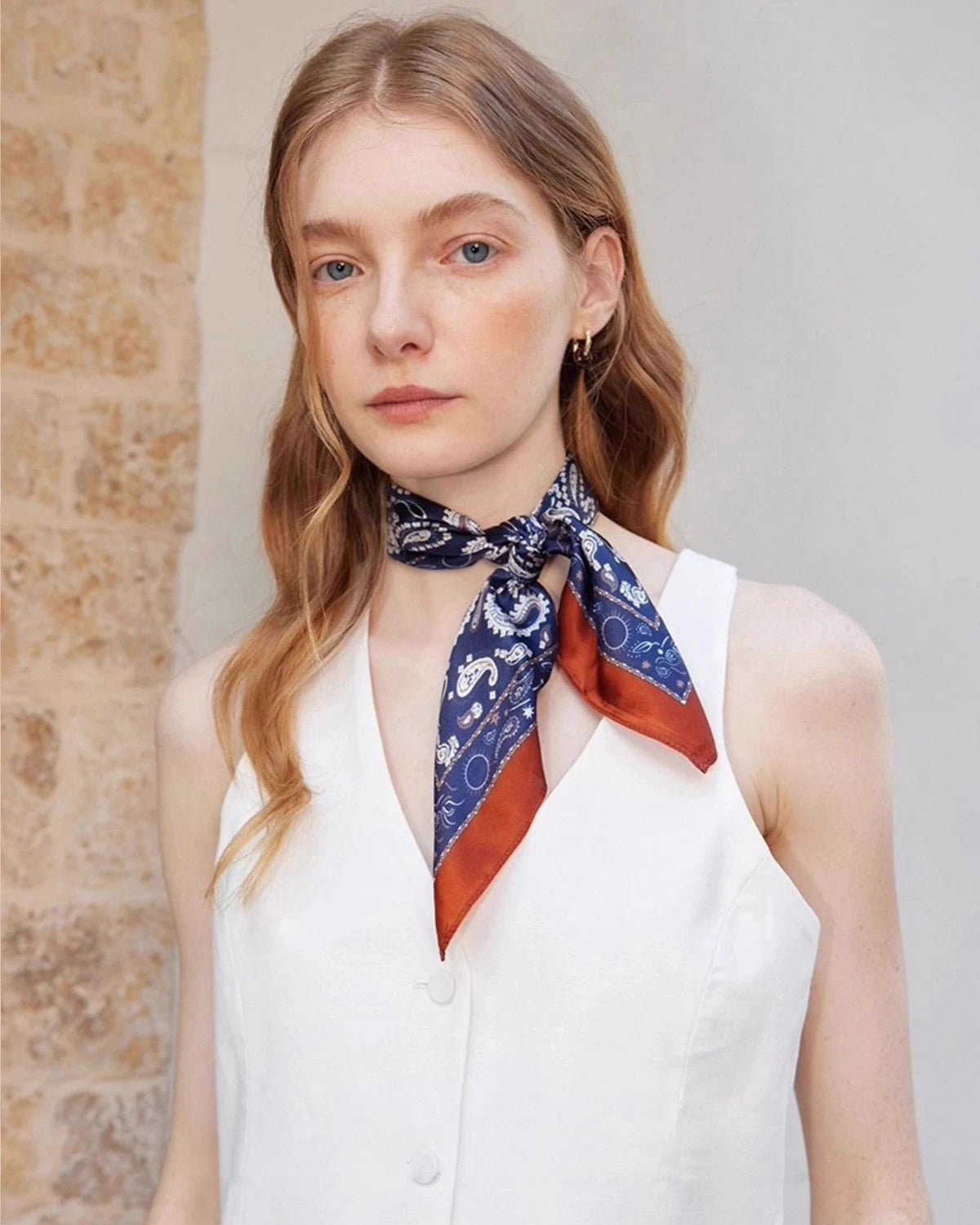 Foulard en soie Paisley Unisexe 53x53cm