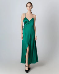 Robe Maxi en Soie à Décolleté en V et Dos Nu