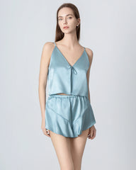 Ensemble de Pyjama en Soie à Camisole V-neck Court