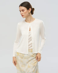 Cardigan en jersey de soie lavable à boutons sur le devant
