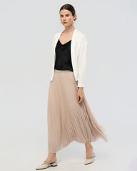 Cardigan drapé en jersey de soie lavable