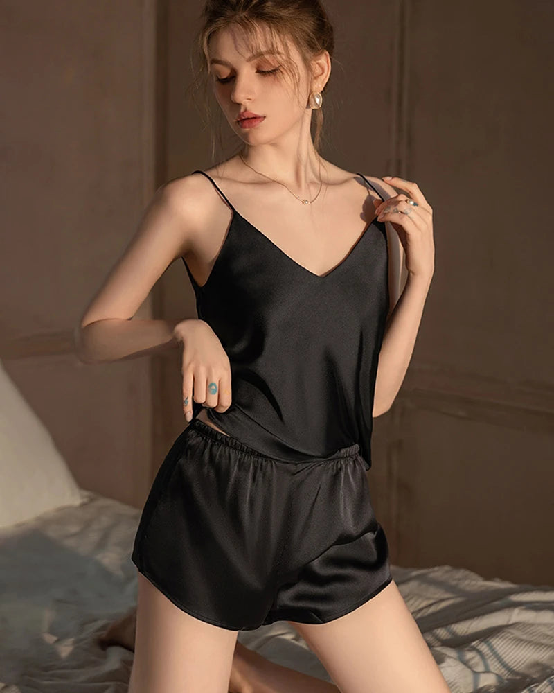 Pyjama Short en Soie Lavable