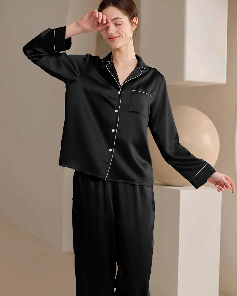 Pyjamas en soie lavable pour femme