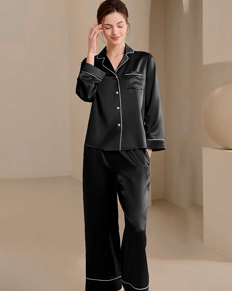 Pyjamas en soie lavable pour femme
