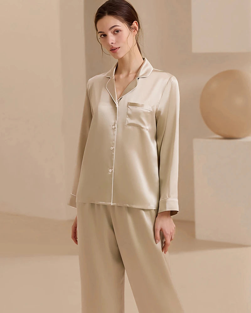 Pyjamas en soie lavable pour femme