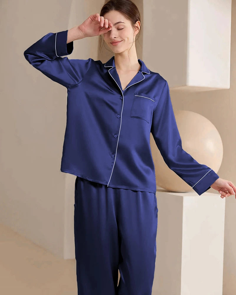 Pyjamas en soie lavable pour femme