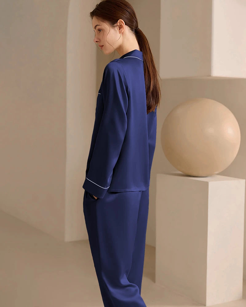 Pyjamas en soie lavable pour femme
